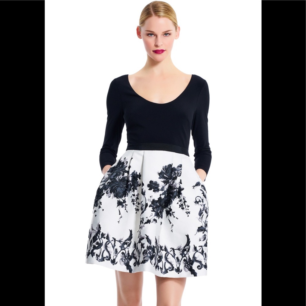 Adrianna Papell Petite floral A-line dress